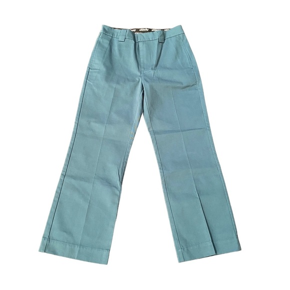Stussy womens Flat Front Green Polyester Cotton Pant Size 31* 29 High Rise - Picture 1 of 7
